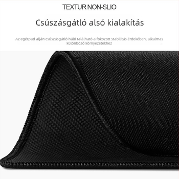 Nagy egérpad irodai és játék célokra, egyszeres oldalas, anti-slip, sima felület, varrott szegélyek, természetes gumi, testreszabható méretek és logó nyomtatás