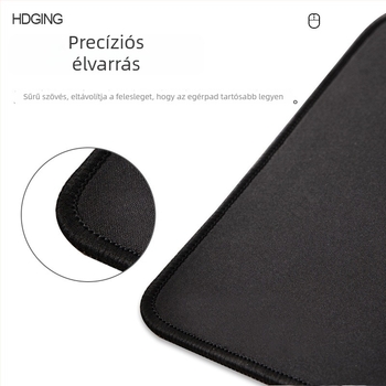 Nagy egérpad irodai és játék célokra, egyszeres oldalas, anti-slip, sima felület, varrott szegélyek, természetes gumi, testreszabható méretek és logó nyomtatás