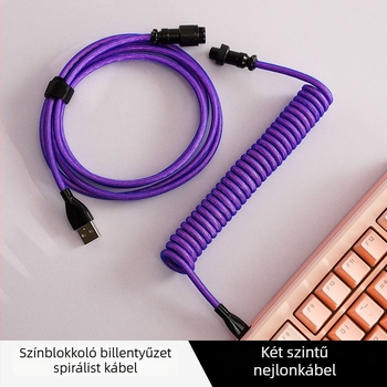 Billentyűzet USB Type-C adatkábel repülőcsatlakozóval, dupla fonatú burkolat, modell TPC011, mintadarab szerint testreszabva