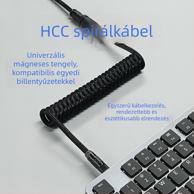 8K mágneses tengelyes mechanikus billentyűzetkábel repülőcsatlakozóval, testreszabható USB játékkábel