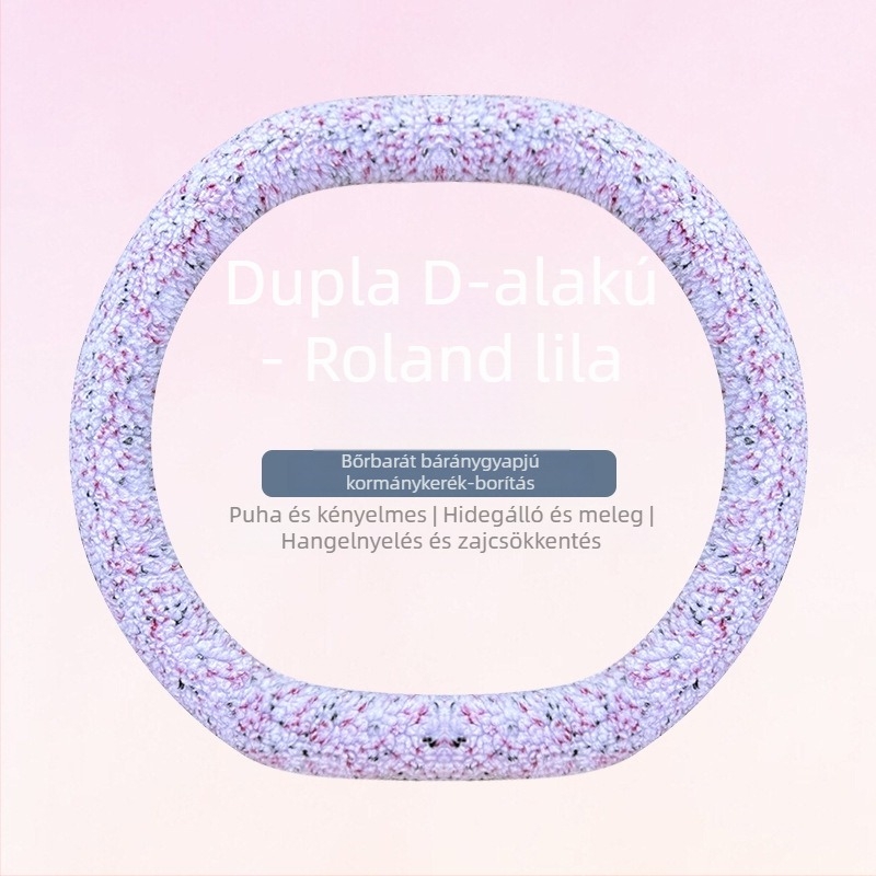 Téli báránybőr plüss kormánykerékborítás, minimalist stílus, univerzális illeszkedés, 38 cm