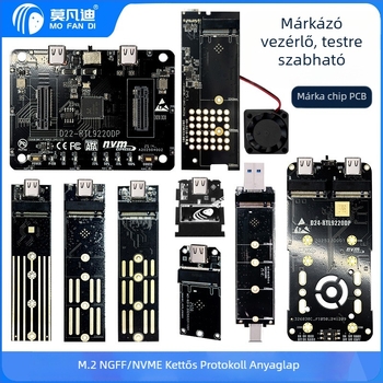 M.2 NVMe külső tok USB 3.1 Type-C-hez és PCIe NGFF adapter, NVMe/NGFF kompatibil, támogatja akár 8TB, átviteli sebesség akár 20Gbps