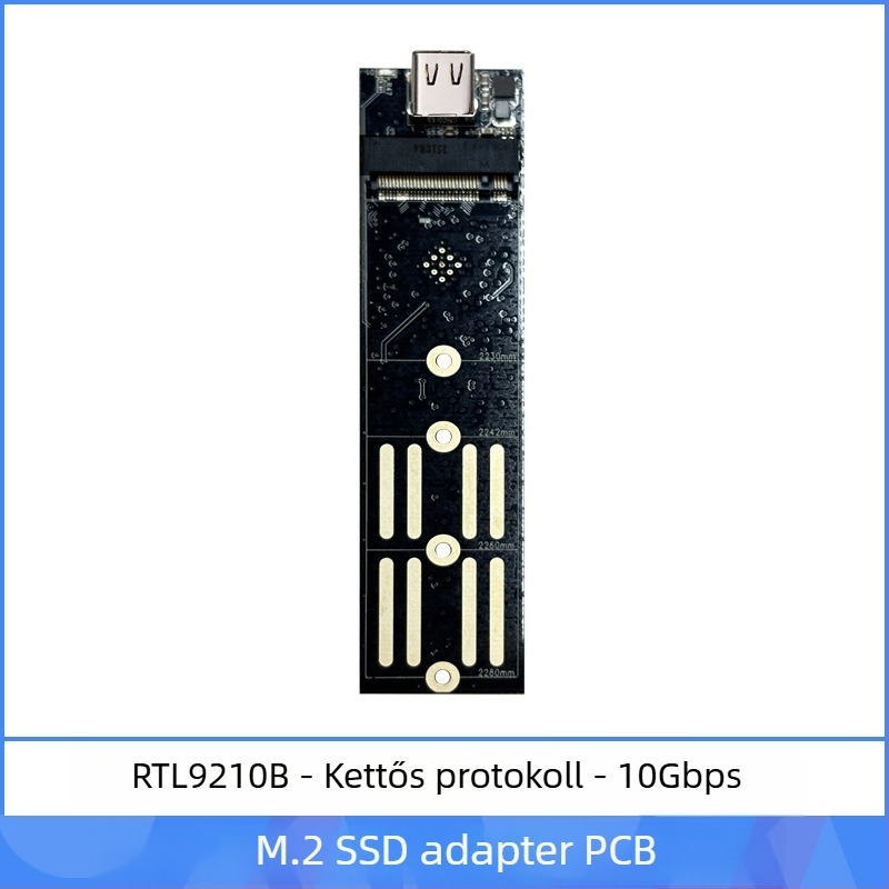 M.2 NVMe külső tok USB 3.1 Type-C-hez és PCIe NGFF adapter, NVMe/NGFF kompatibil, támogatja akár 8TB, átviteli sebesség akár 20Gbps
