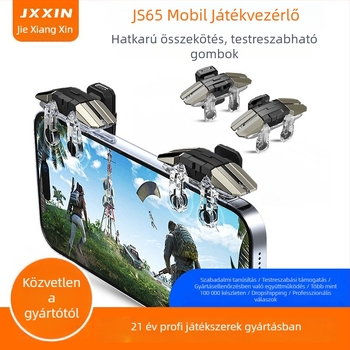JS-65 játékkontroller Android telefonhoz, USB interfész, vezeték nélküli kapcsolat, rezgésmentes, ABS+fém kivitel, 31 g
