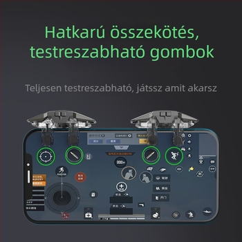 JS-65 játékkontroller Android telefonhoz, USB interfész, vezeték nélküli kapcsolat, rezgésmentes, ABS+fém kivitel, 31 g