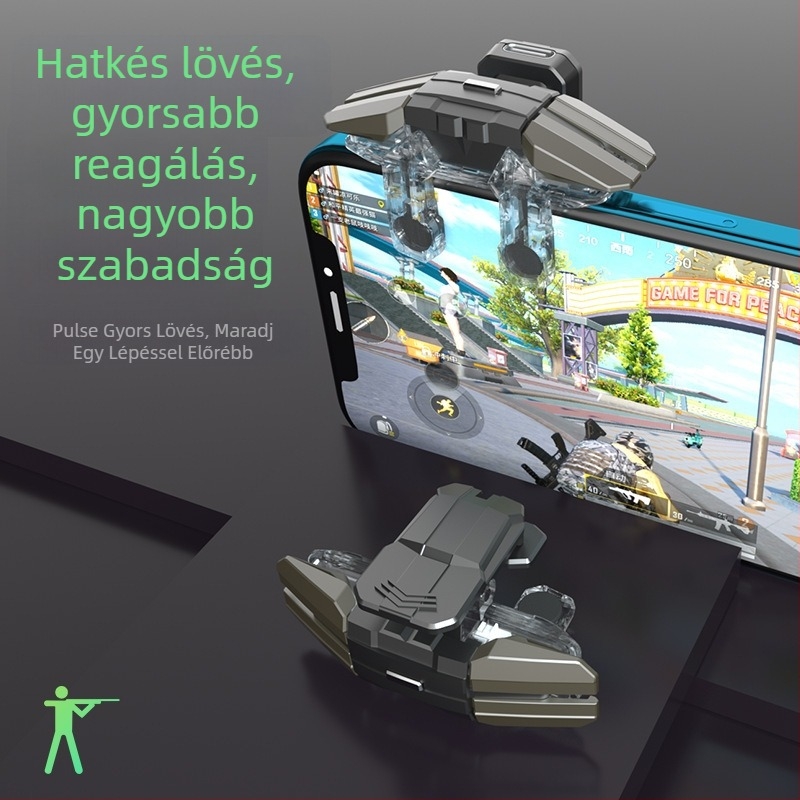 JS-65 játékkontroller Android telefonhoz, USB interfész, vezeték nélküli kapcsolat, rezgésmentes, ABS+fém kivitel, 31 g