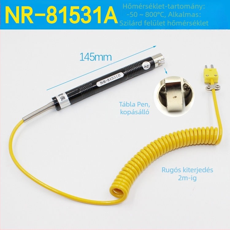 YD1310 Digitális hőmérő - Ipari elektronikus hőmérő NR probe-nal, tartomány 0–1300°C, felbontás 0.5°C, pontosság osztálya 1.0