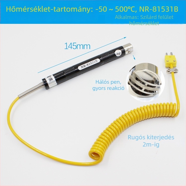 YD1310 Digitális hőmérő - Ipari elektronikus hőmérő NR probe-nal, tartomány 0–1300°C, felbontás 0.5°C, pontosság osztálya 1.0