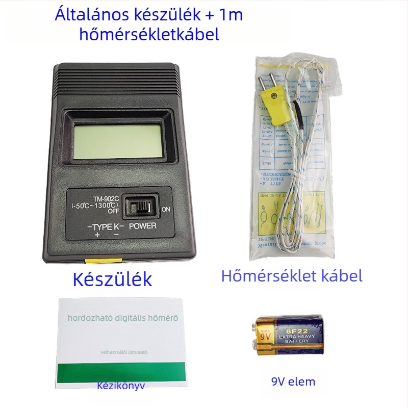 YD1310 Digitális hőmérő - Ipari elektronikus hőmérő NR probe-nal, tartomány 0–1300°C, felbontás 0.5°C, pontosság osztálya 1.0