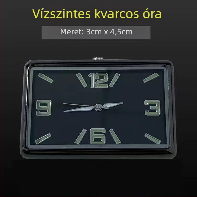 Négyzet alakú autóóra, ötvözet test, állítható szögű kialakítás, autó vízhőmérséklet-mérő, eredet: Dongguan