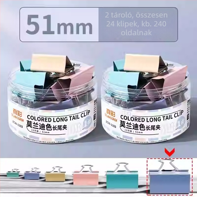 Fém iratklipsz dovetail kialakítással, modell Dovetail clip, sorozat multifunkcionális iratklipsz