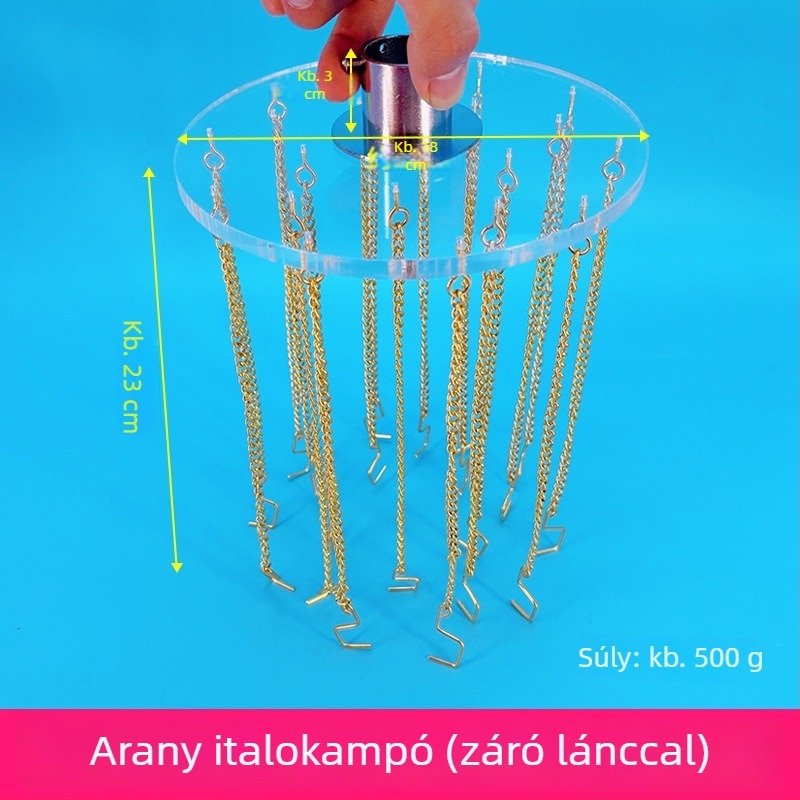 PVC akasztó kiegészítő italos fogó géphez, 18×23 cm, 20 akasztó, interfész