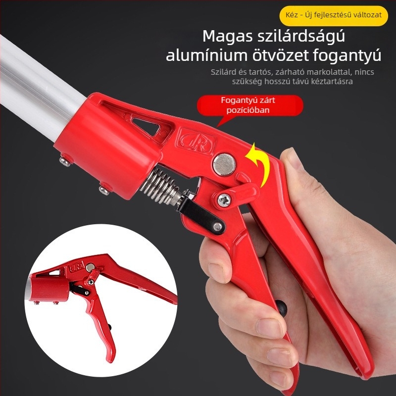 Teleszkópos gyümölcsszedő olló kiterjesztett elérhetőséggel a magas ágakhoz; MYTEC; alkalmas lychee, loquat és longan