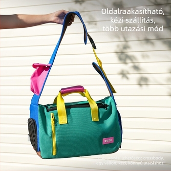 ZEZE Kisállat crossbody táska – puha anyagú, egyszínű minta, kapacitás 15000