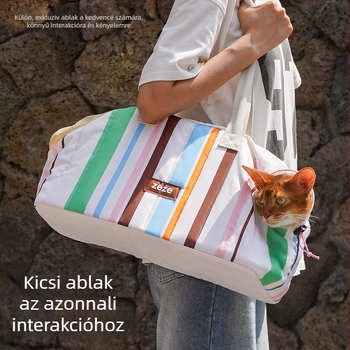 ZEZE Kisállat crossbody táska – puha anyagú, egyszínű minta, kapacitás 15000