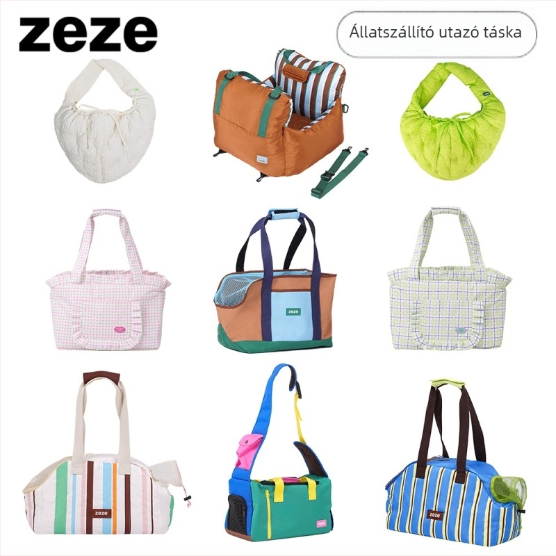 ZEZE Kisállat crossbody táska – puha anyagú, egyszínű minta, kapacitás 15000