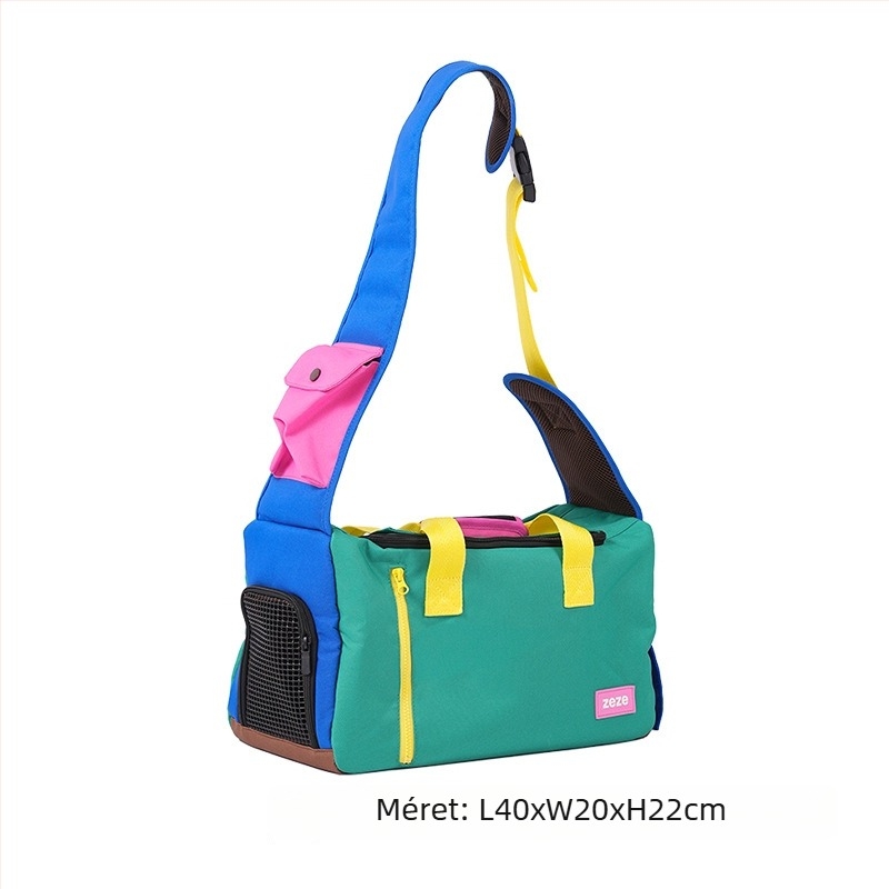 ZEZE Kisállat crossbody táska – puha anyagú, egyszínű minta, kapacitás 15000