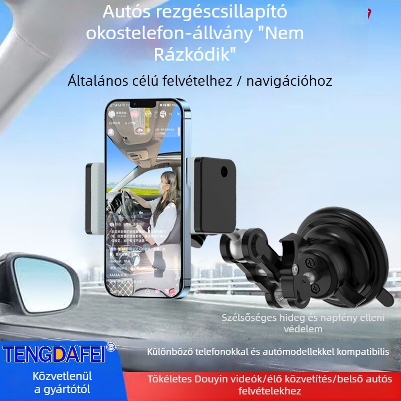 TENGDAFEI autótelefon tartó és állvány élő közvetítéshez (univerzális, ötvözet, modell T16)
