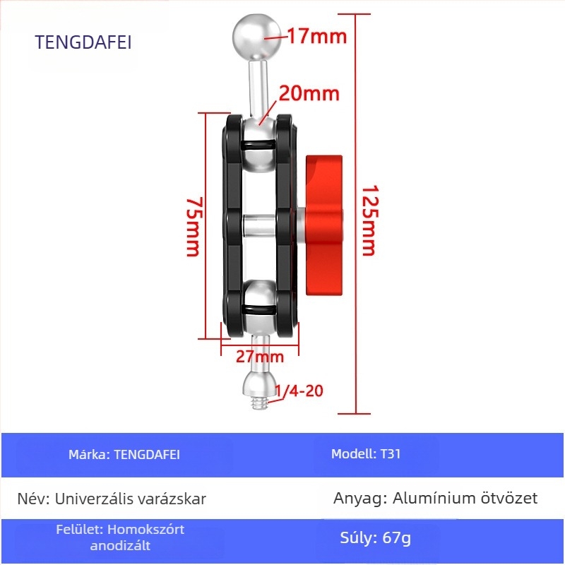 TENGDAFEI autótelefon tartó és állvány élő közvetítéshez (univerzális, ötvözet, modell T16)