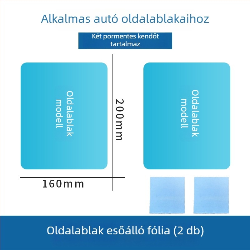 Vízlepergető fólia autótükrökhöz és oldalsó ablakokhoz, páramentesítő hatással