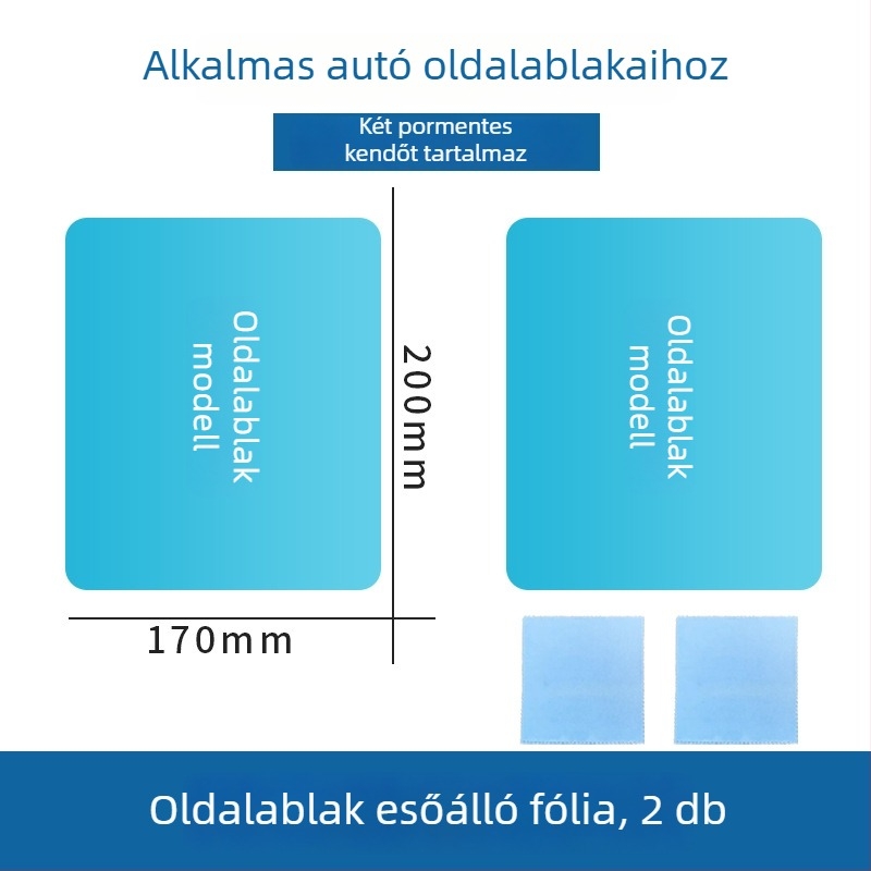 Vízlepergető fólia autótükrökhöz és oldalsó ablakokhoz, páramentesítő hatással