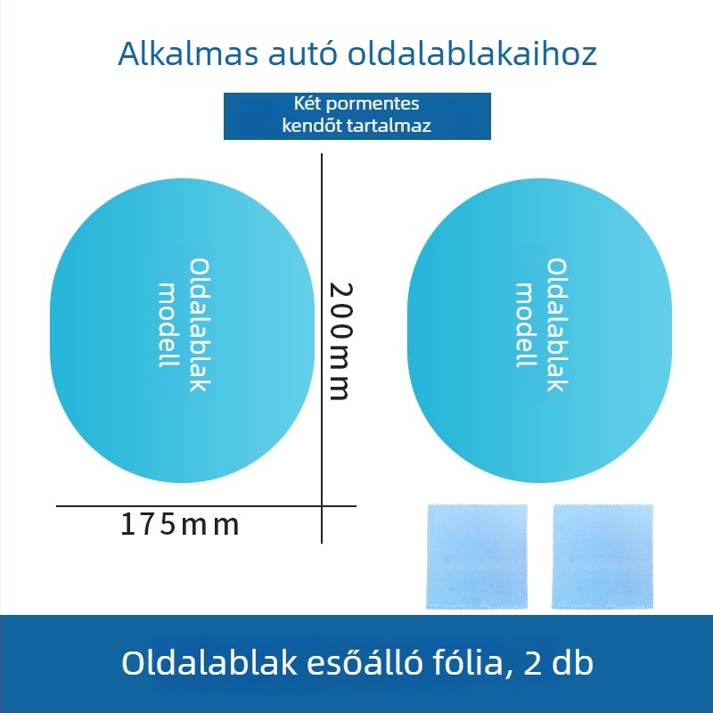 Vízlepergető fólia autótükrökhöz és oldalsó ablakokhoz, páramentesítő hatással