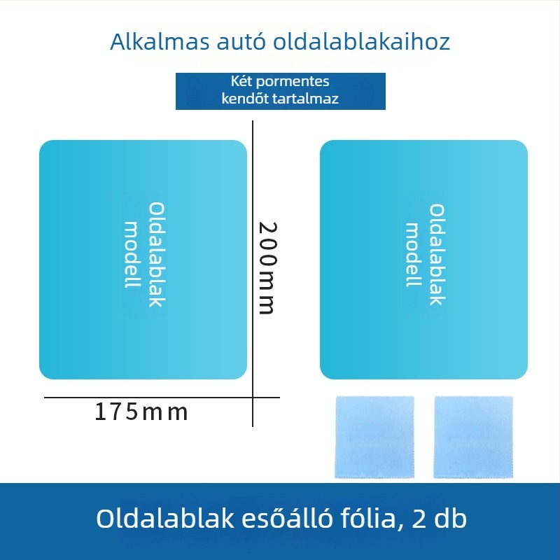 Vízlepergető fólia autótükrökhöz és oldalsó ablakokhoz, páramentesítő hatással