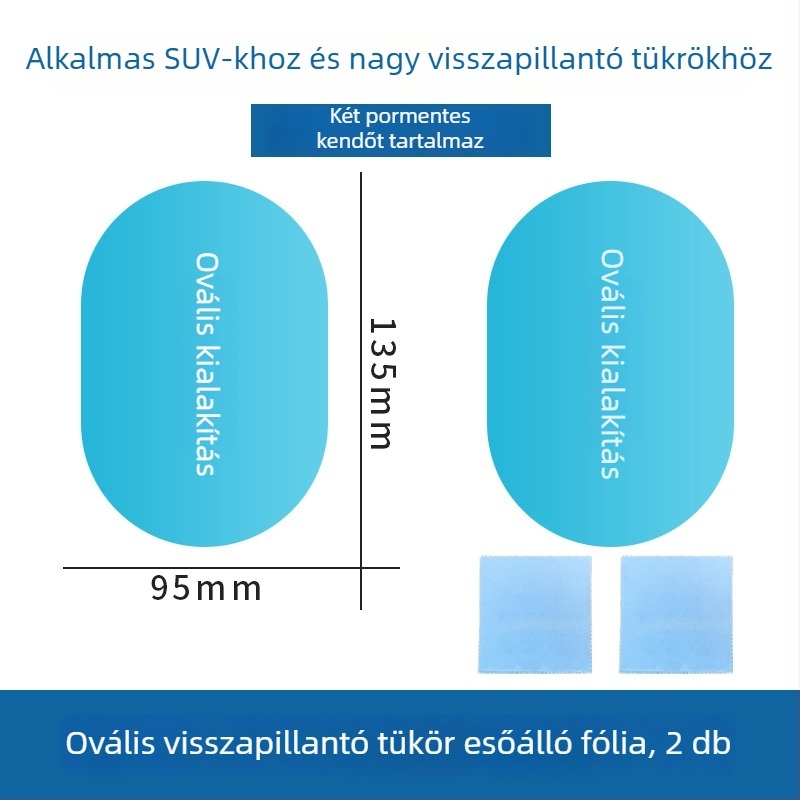 Vízlepergető fólia autótükrökhöz és oldalsó ablakokhoz, páramentesítő hatással