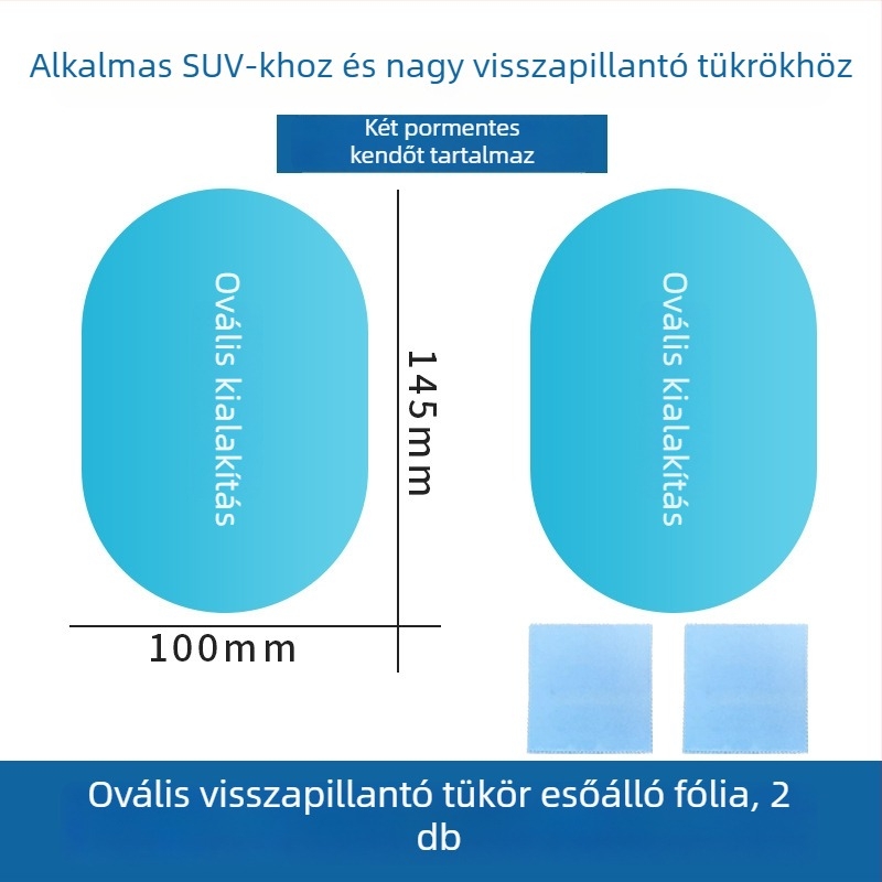 Vízlepergető fólia autótükrökhöz és oldalsó ablakokhoz, páramentesítő hatással
