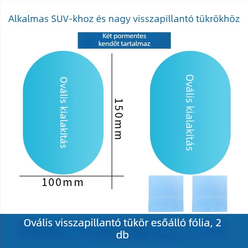 Vízlepergető fólia autótükrökhöz és oldalsó ablakokhoz, páramentesítő hatással