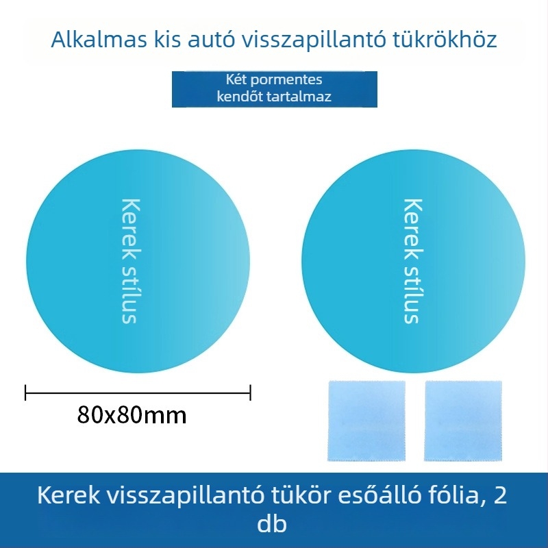 Vízlepergető fólia autótükrökhöz és oldalsó ablakokhoz, páramentesítő hatással