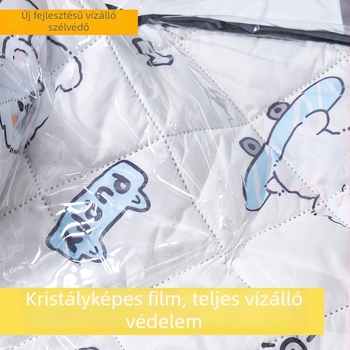 Elektromos jármű első szélvédője – átlátszó, vízálló, napvédő; modell 001; alkalmas visszapillantóval rendelkező, kosár nélküli motorkerékpárokhoz; anyag: Oxford szövet + műanyag