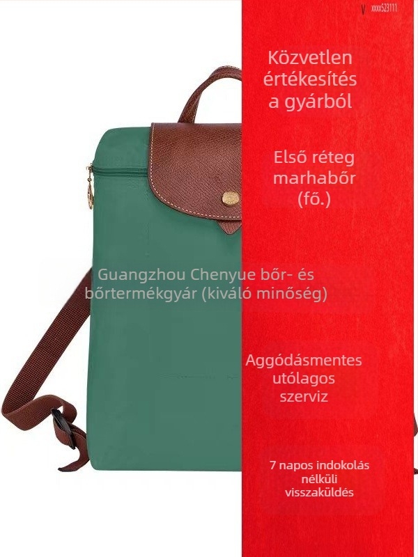 Női hátizsák fedéllel, vízálló nylonból, városi letisztult stílus, belső zsebek telefonra, igazolványra és laptop számára; cipzáras nyitás.