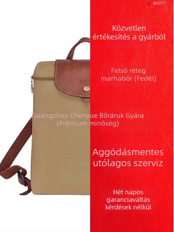 Női hátizsák fedéllel, vízálló nylonból, városi letisztult stílus, belső zsebek telefonra, igazolványra és laptop számára; cipzáras nyitás.