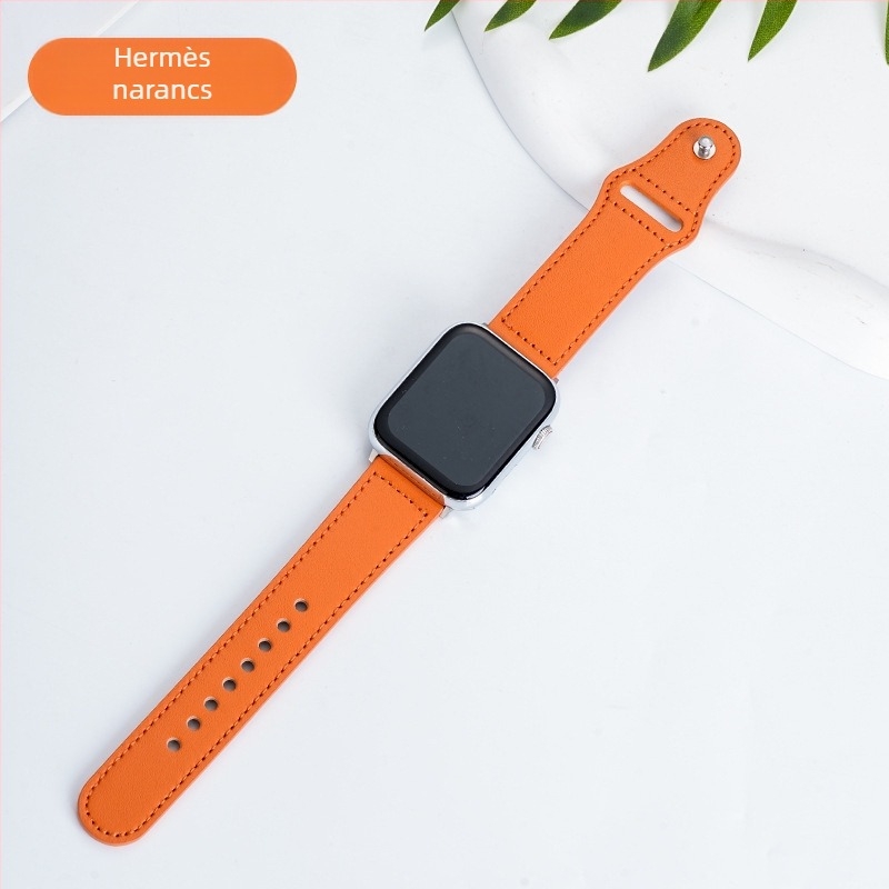 Top-grain valódi bőrből készült óraszíj Apple Watch és Huawei Watch-hoz, retro üzleti stílus, első réteg bőr, csattal