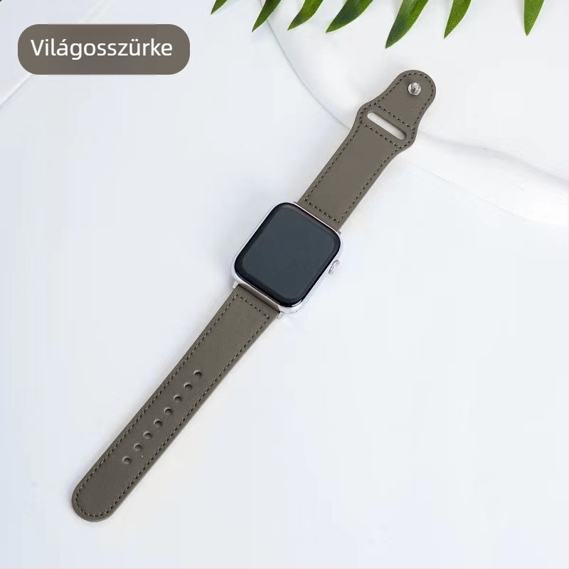 Top-grain valódi bőrből készült óraszíj Apple Watch és Huawei Watch-hoz, retro üzleti stílus, első réteg bőr, csattal