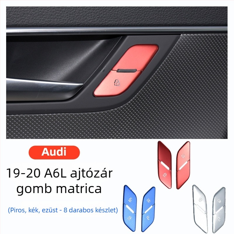 Alumínium ötvözetből készült gomb dekoráció Audi A6L/A7 2019–2020 elektronikus kézifék központi vezérlőhöz, logóval nyomtatva, testreszabható