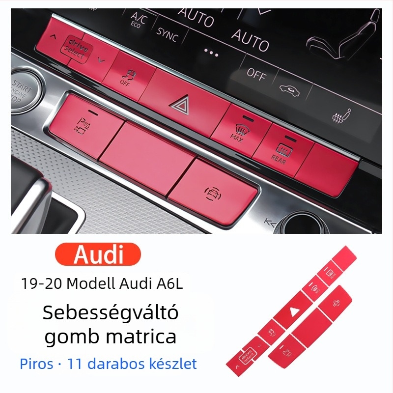 Alumínium ötvözetből készült gomb dekoráció Audi A6L/A7 2019–2020 elektronikus kézifék központi vezérlőhöz, logóval nyomtatva, testreszabható