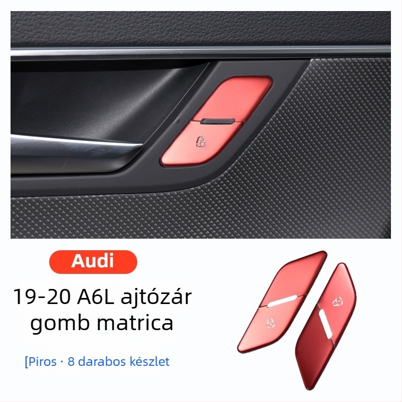 Alumínium ötvözetből készült gomb dekoráció Audi A6L/A7 2019–2020 elektronikus kézifék központi vezérlőhöz, logóval nyomtatva, testreszabható