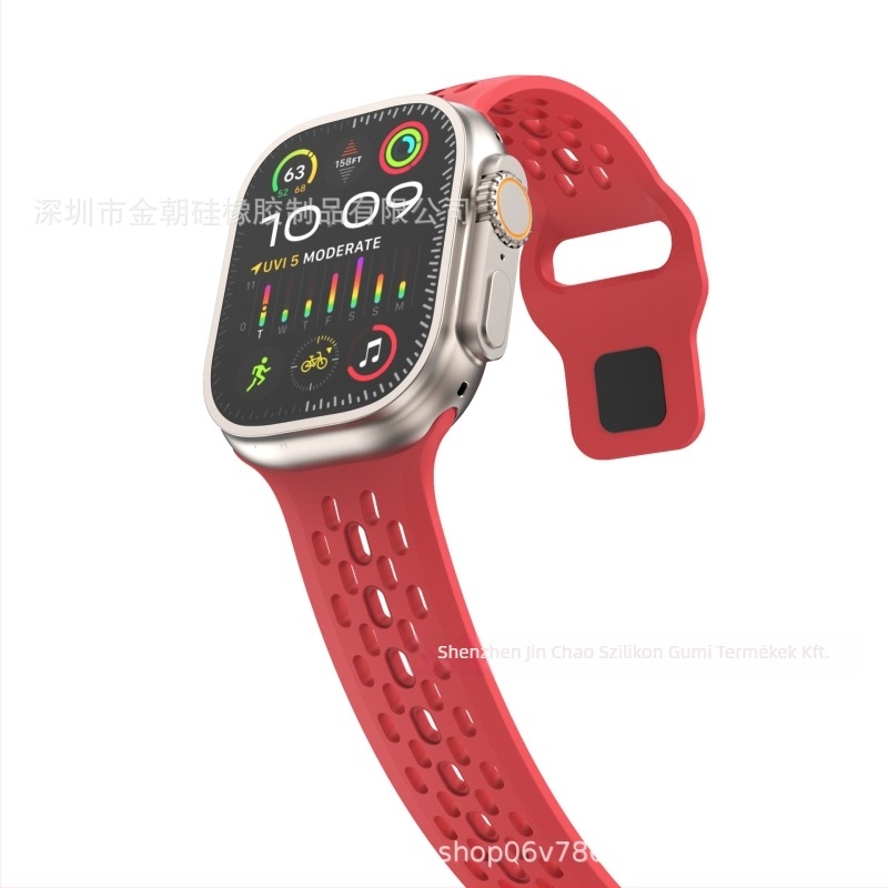 Szilikon óraszíj Apple Watchhoz — lélegző hálós dizájn, minimalist stílus, csattal záródó, 2025 megjelenés