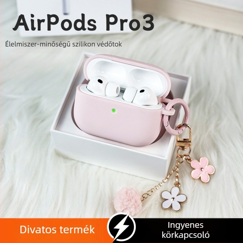 AirPods Pro 3 és AirPods 4. generációs védőtok – szilikon, injekciós öntéses kialakítás, Apple-kompatibilis
