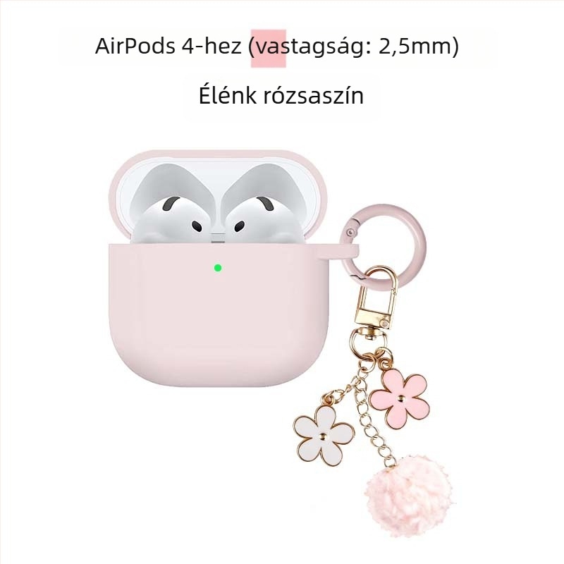 AirPods Pro 3 és AirPods 4. generációs védőtok – szilikon, injekciós öntéses kialakítás, Apple-kompatibilis