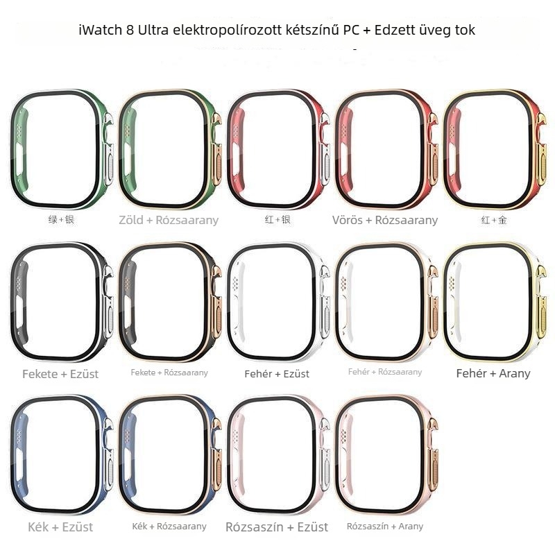 Three Thousand Episodes PC védőtok Apple iWatch Ultra számára, elektroplattált gravírozott mintával és edzett kijelzővédővel