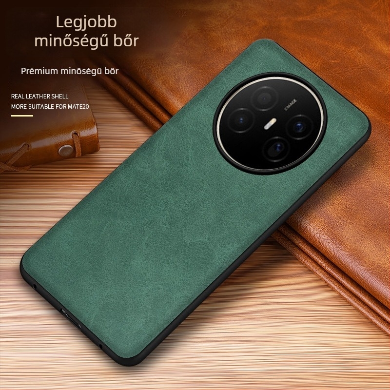 Huawei Mate70 Air bőrtok — ütésálló, üzleti stílus, Crazy Horse minta Mate60 Pro