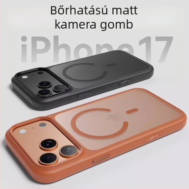 iPhone 17 Series kemény tok matt felülettel, mágneses rögzítés, esés elleni védelem, TPU+PC, kompatibilis az iPhone 17 Pro Max/Pro/17/Air