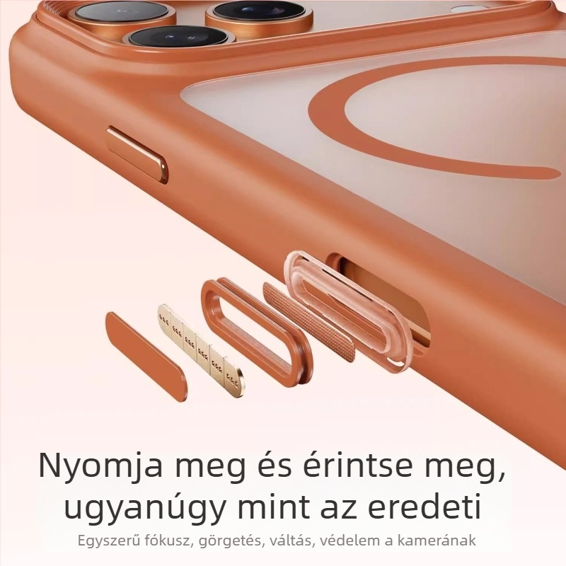 iPhone 17 Series kemény tok matt felülettel, mágneses rögzítés, esés elleni védelem, TPU+PC, kompatibilis az iPhone 17 Pro Max/Pro/17/Air