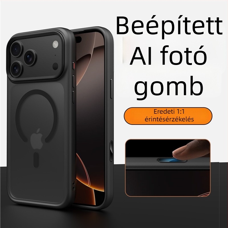 iPhone 17 Series kemény tok matt felülettel, mágneses rögzítés, esés elleni védelem, TPU+PC, kompatibilis az iPhone 17 Pro Max/Pro/17/Air