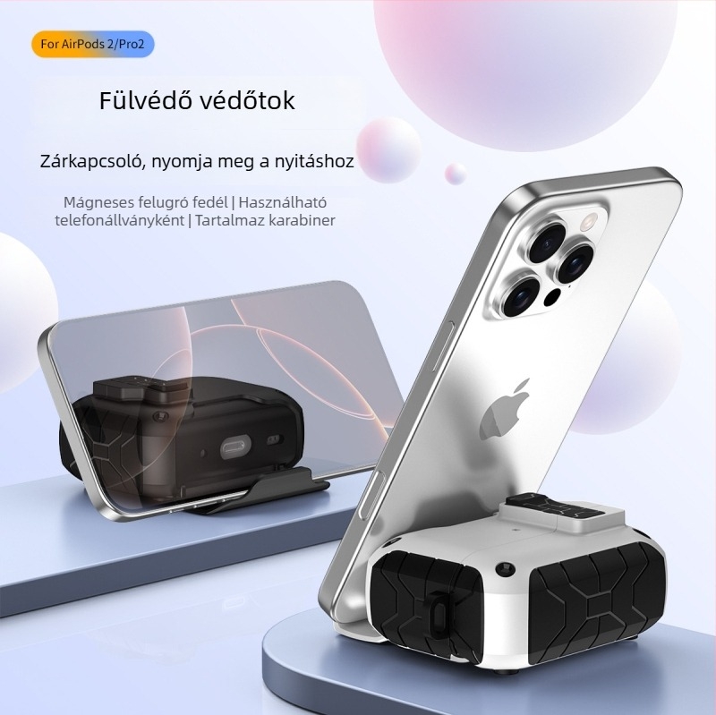 AirPods tok – TPU+PC tokozás, multifunkcionális, hordozható, matt felület, spray technikával készülve