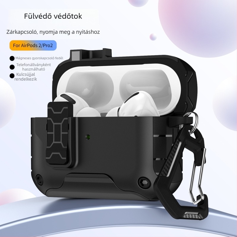 AirPods tok – TPU+PC tokozás, multifunkcionális, hordozható, matt felület, spray technikával készülve