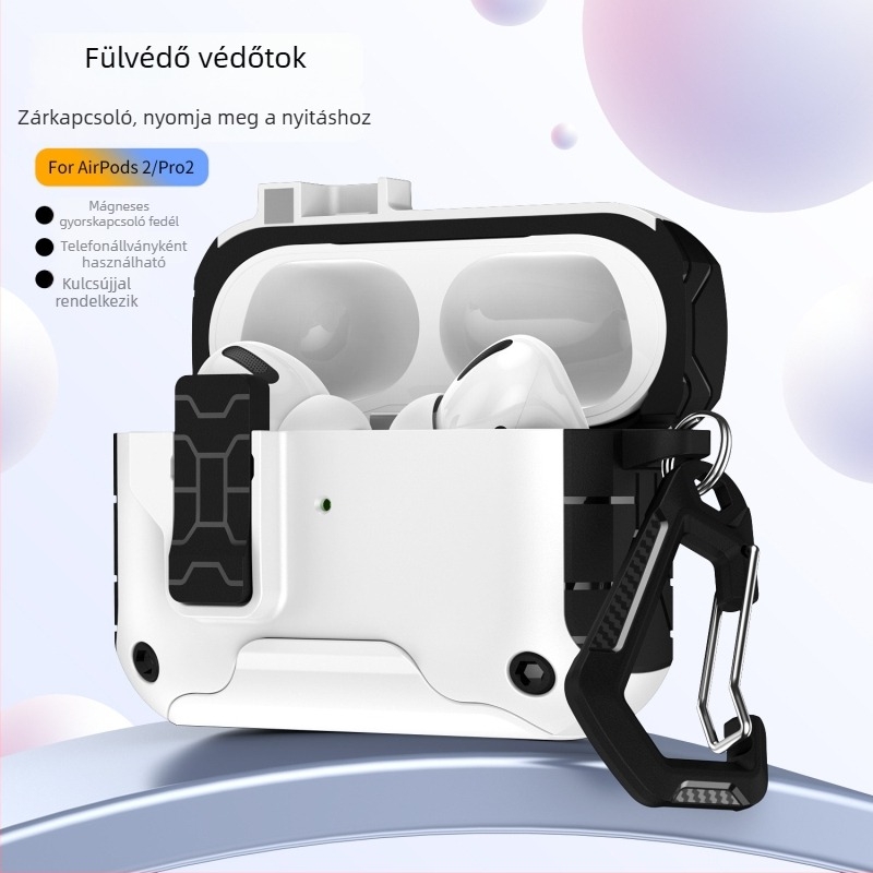 AirPods tok – TPU+PC tokozás, multifunkcionális, hordozható, matt felület, spray technikával készülve
